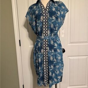 Liverpool Size M Blue Floral Women's Dress NWT
